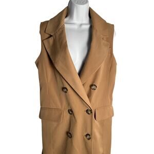 Bagatelle Collection Sleeveless Trench Style Dress Tan Women’s Medium